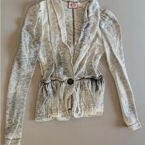 Juicy Couture Gray Ruffled Cardigan Size S